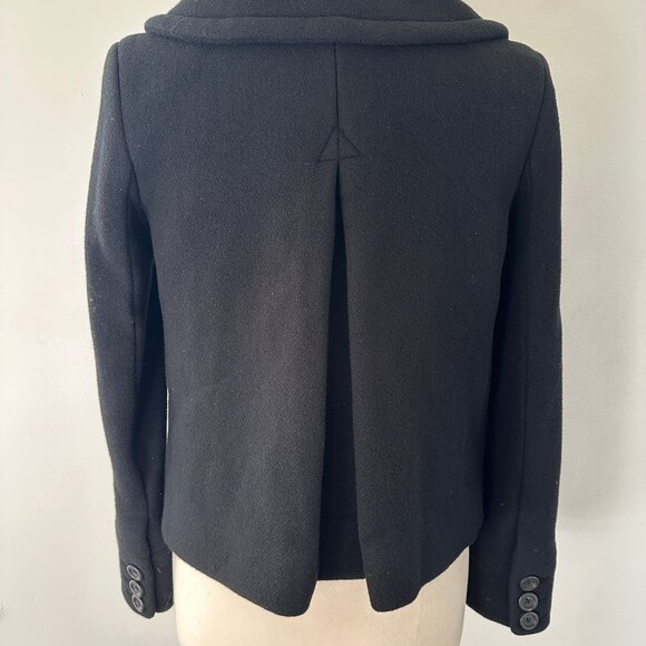 J.Crew Coat Size 6 Black Cropped Wool Peacoat- Great condition - Picture 3 of 8